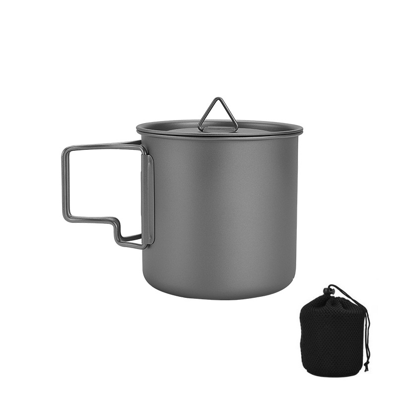 Camping Cooking Cup - Katlanır Saplı Titanyum Kamp Kupası Hafif
