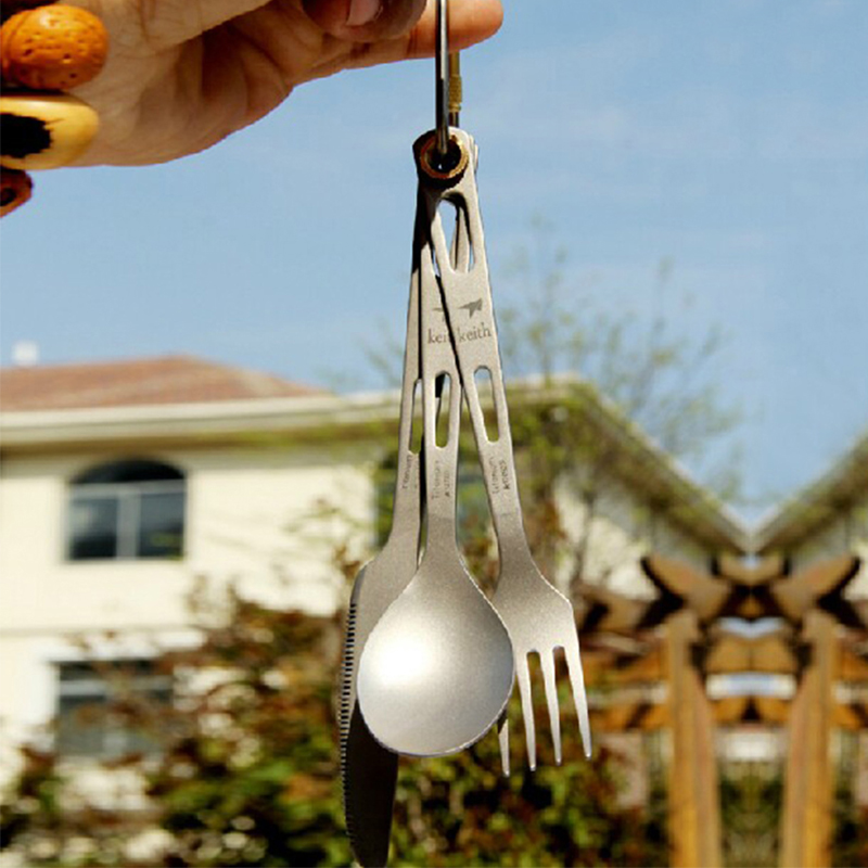 Camping Cooking System - Keith 3 adet tencere seti titanyum