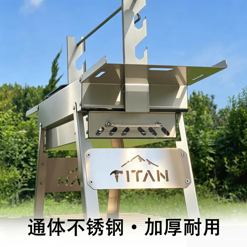 Camping Cooking Flame - Ağır Hizmet Tipi Kalınlaştırılmış Paslanmaz Çelik