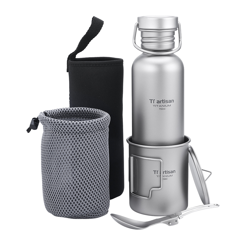 Camping Cooking Lightweight - Tiartisan Titanyum Tencere Seti 3'lü Set