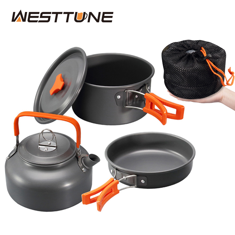 Camping Cooking Equipment - WESTTUNE Kamp Tencere Seti Alüminyum Açık