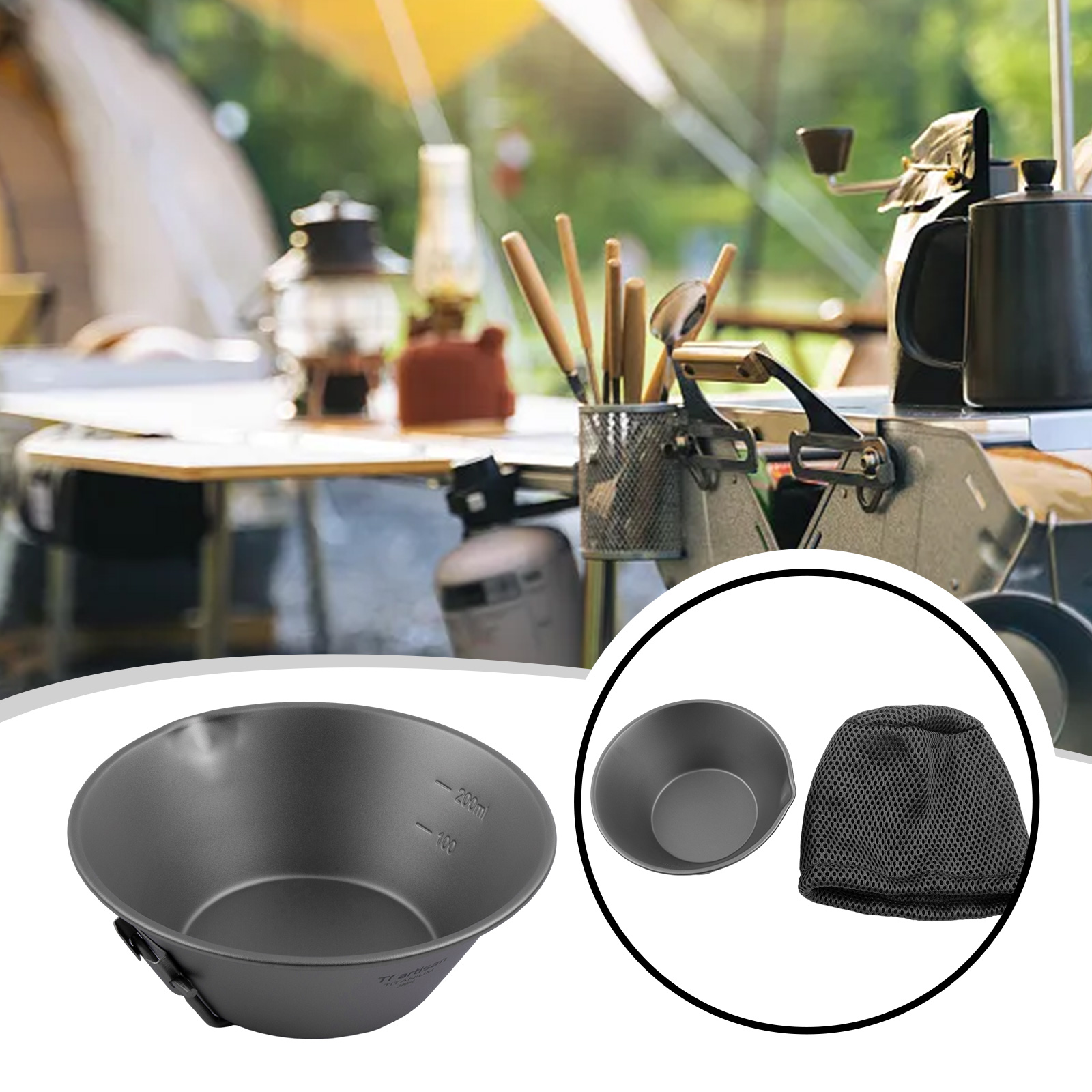 Camping Cooking Cup - Ultralight Katlanabilir Kamp Kase Potu Sierra