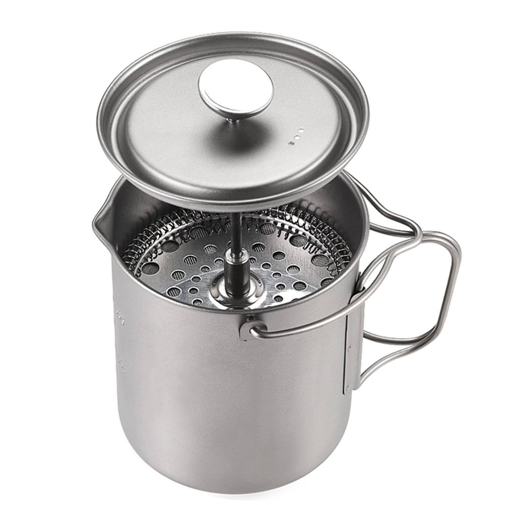 Camping Cooking Cup - Lixada 750ml titanyum kahve fincanı kupa