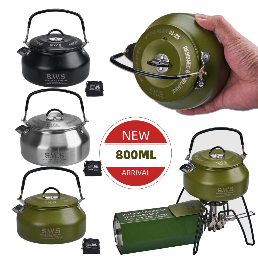 Camping Cooking Lightweight - 0.8L Açık Kamp Su Isıtıcısı Saplı