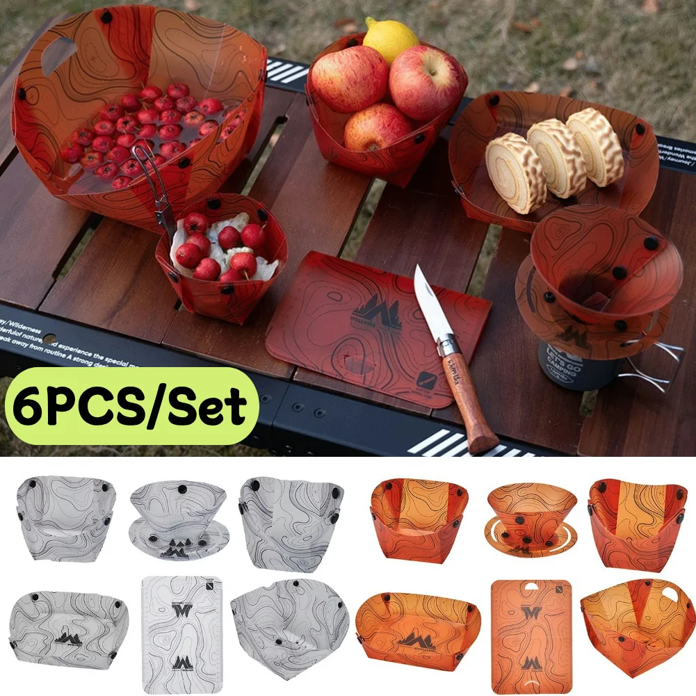 Camping Cooking Cup - 6 adet/takım açık hava hafif katlanır