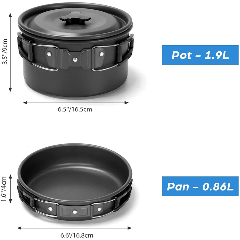 Camping Cooking Cup - 1 takım açık hava tencere tava