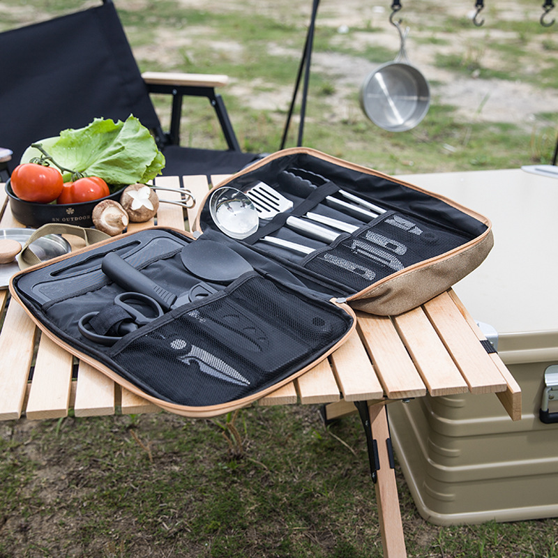 8 adet Kamp Mutfak Tencere Set - Camping Cooking Utensil Organizer incelemesi ve fiyatı