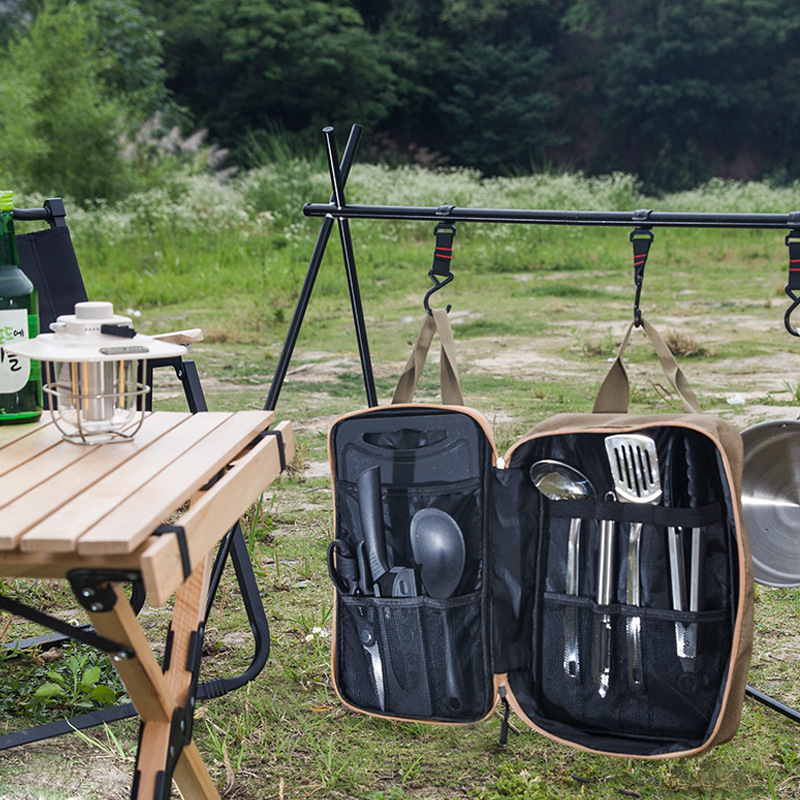 8 adet Kamp Mutfak Tencere Set - Camping Cooking Utensil Organizer incelemesi ve fiyatı