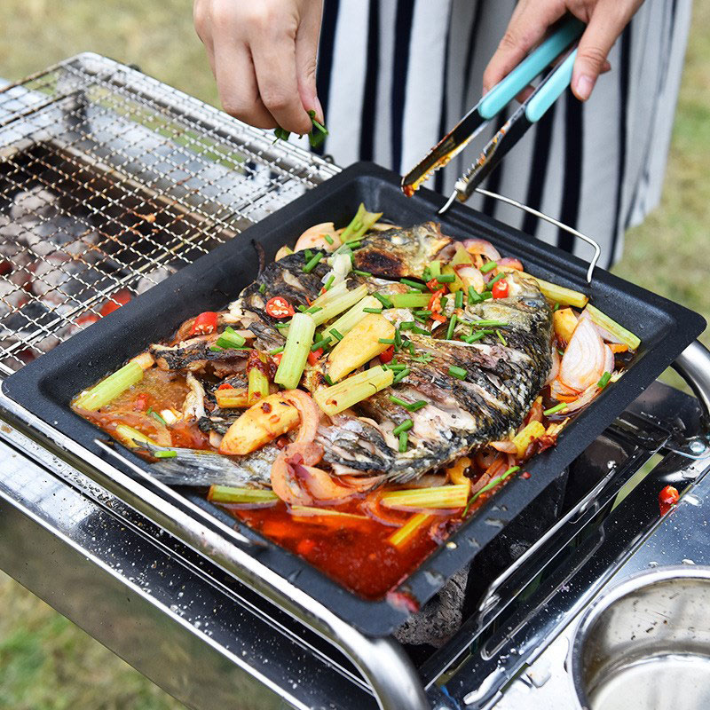 Açık havada kalın kare ızgara  - Camping Cooking Equipment incelemesi ve fiyatı